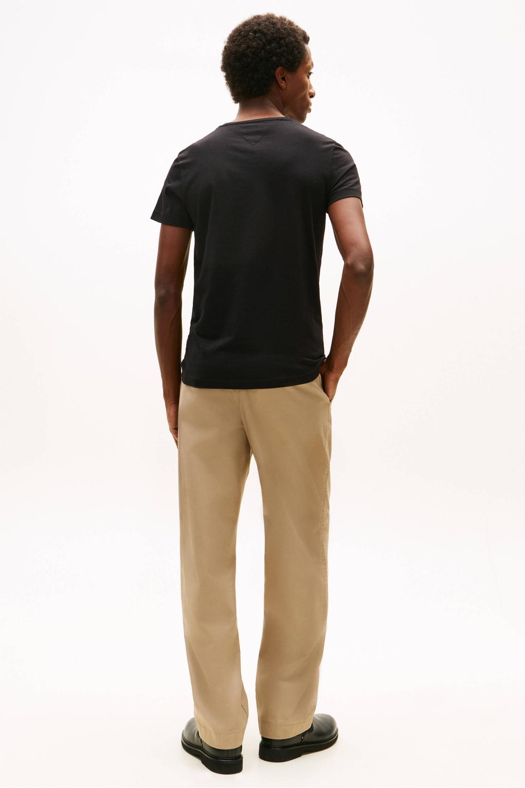 Tommy Hilfiger slim fit T-shirt met logo zwart