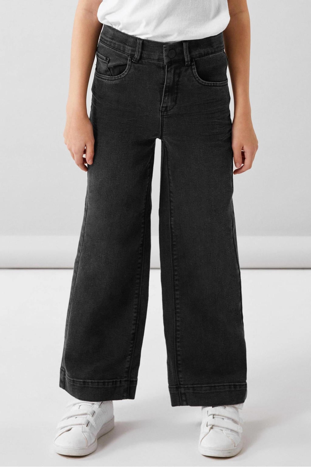 NAME IT KIDS wide leg jeans NKFROSE black denim
