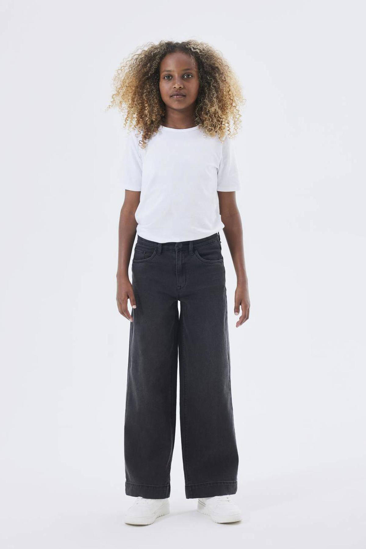 NAME IT Meisjes Nkfrose Hw Wide Jeans 1411-te Noos, donkerblauw (dark blue denim), 158