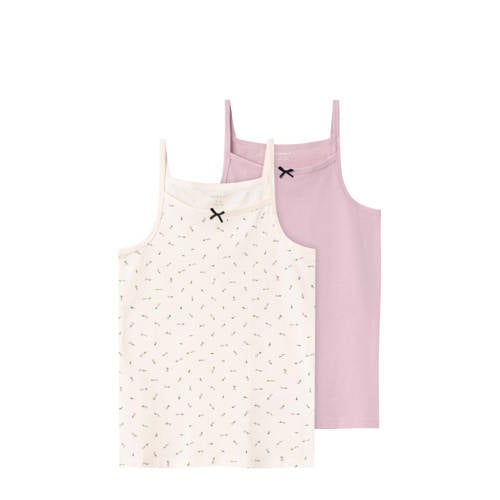 NAME IT KIDS singlet NKFSTRAP TOP - set avn 2 beige/lila afbeelding