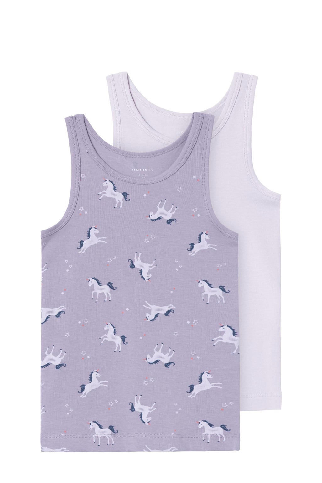 NAME IT MINI hemden met print - lila/paars (set van 2)