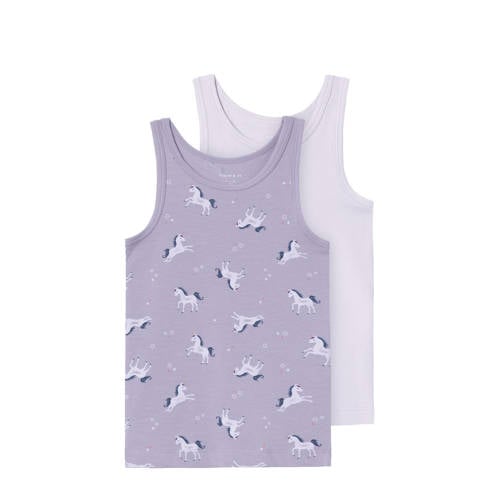 NAME IT MINI hemd NMFTANK TOP UNICORN - set van 2 lila/paars afbeelding