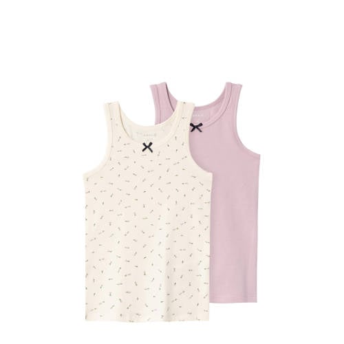 NAME IT MINI hemd NMFTANK TOP - set van 2 beige/lila afbeelding