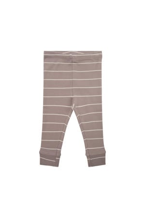 baby gestreepte slim fit broek taupe/wit