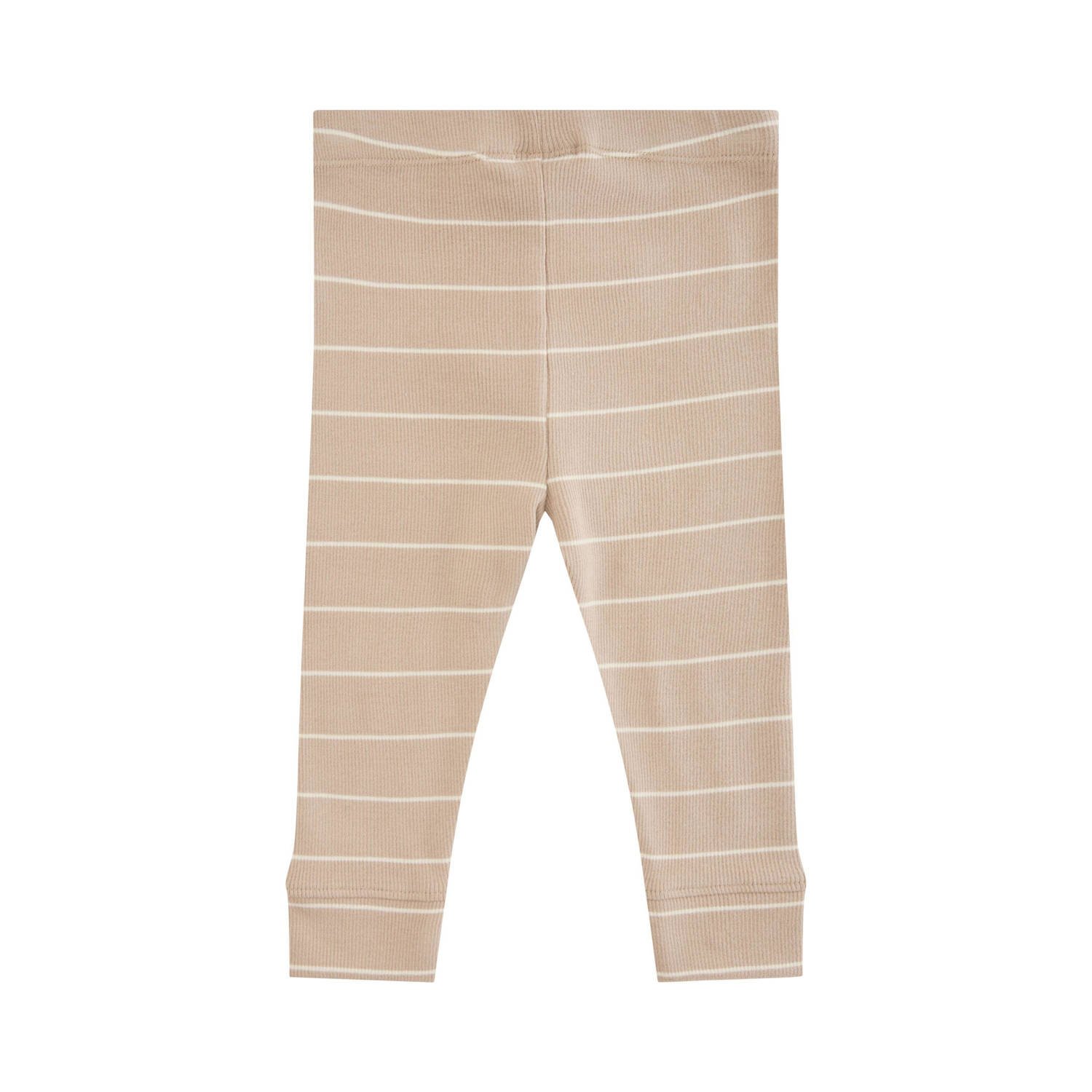 Sofie Schnoor Petit by baby gestreepte slim fit broek lichtbruin wit Stretchkatoen 68