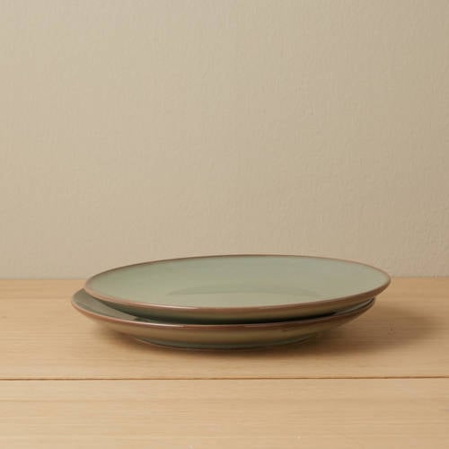 NOUS Living Artisan dinerbord (Ø25,5 cm) (set van 2) - groen