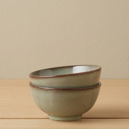 NOUS Living Artisan kom (Ø12,5 cm) (set van 2) - groen