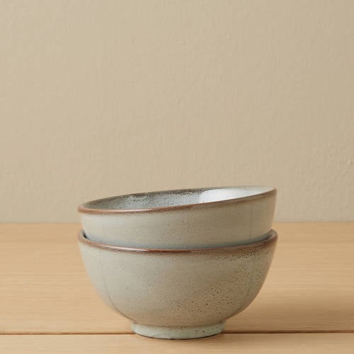 NOUS Living Artisan kom (Ø12,5 cm) (set van 2) - grijs