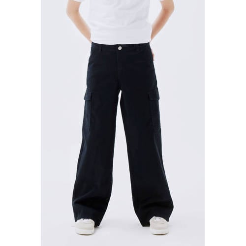 NAME IT KIDS wide leg cargobroek NKFROSE zwart afbeelding