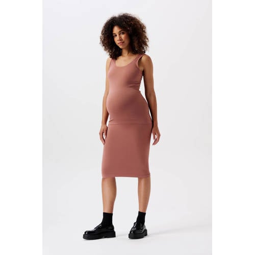 Noppies maternity ribgebreide zwangerschapsrok Ema oudroze afbeelding