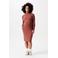 Noppies maternity ribgebreide zwangerschapsjurk Aima van polyester roodbruin