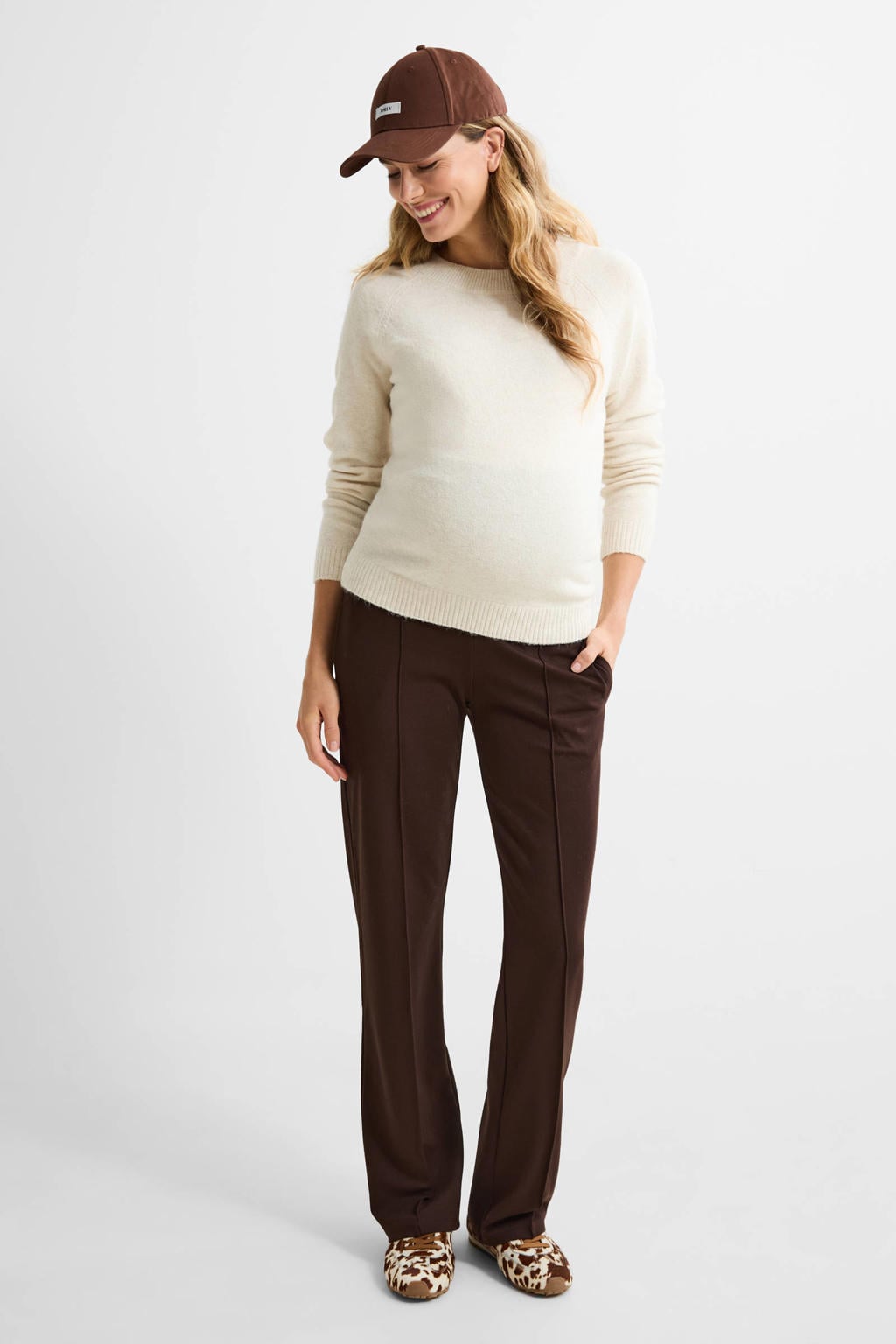 Noppies maternity straight fit broek Eilia donkerbruin