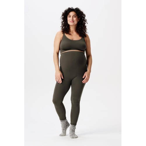 Noppies maternity high waist skinny zwangerschapslegging Reva olifgroen afbeelding
