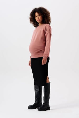 ribgebreide zwangerschapsrok Vija van gerecycled polyester zwart