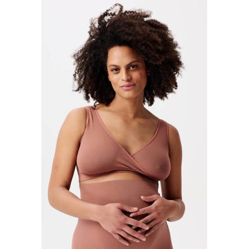 Noppies maternity voedingstop Gayla met ribstructuur oudroze afbeelding