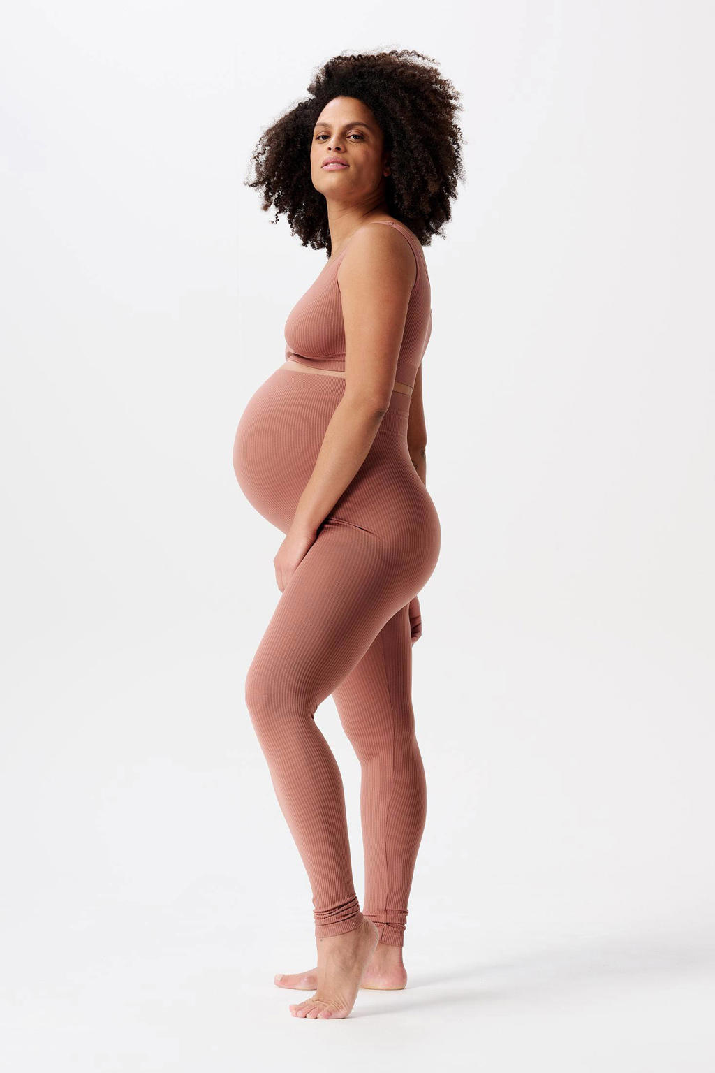 Noppies maternity voedingstop Gayla met ribstructuur oudroze