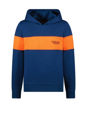 hoodie Hidde blauw/oranje