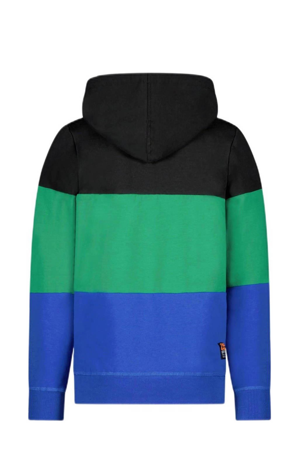 hoodie Hessel kobaltblauw/zwart/groen