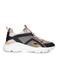 Manfield leren sneakers zwart/beige