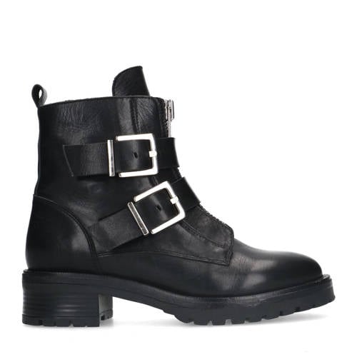 Sacha leren bikerboots zwart afbeelding