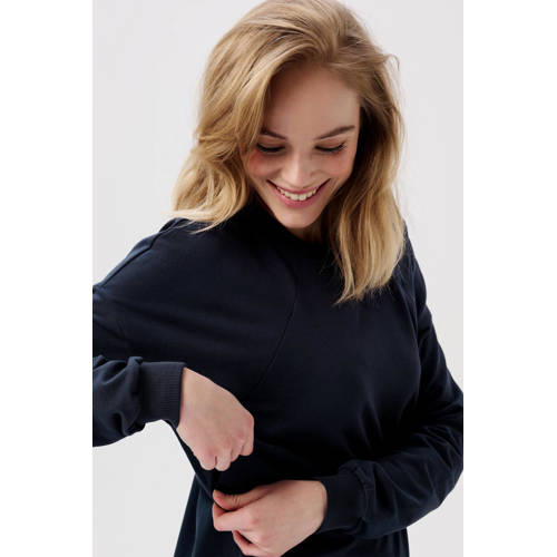 Noppies maternity zwangerschaps- en voedingssweater Lesy donkerblauw afbeelding