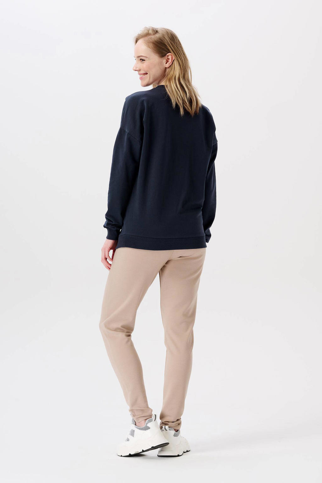Noppies maternity zwangerschaps- en voedingssweater Lesy donkerblauw