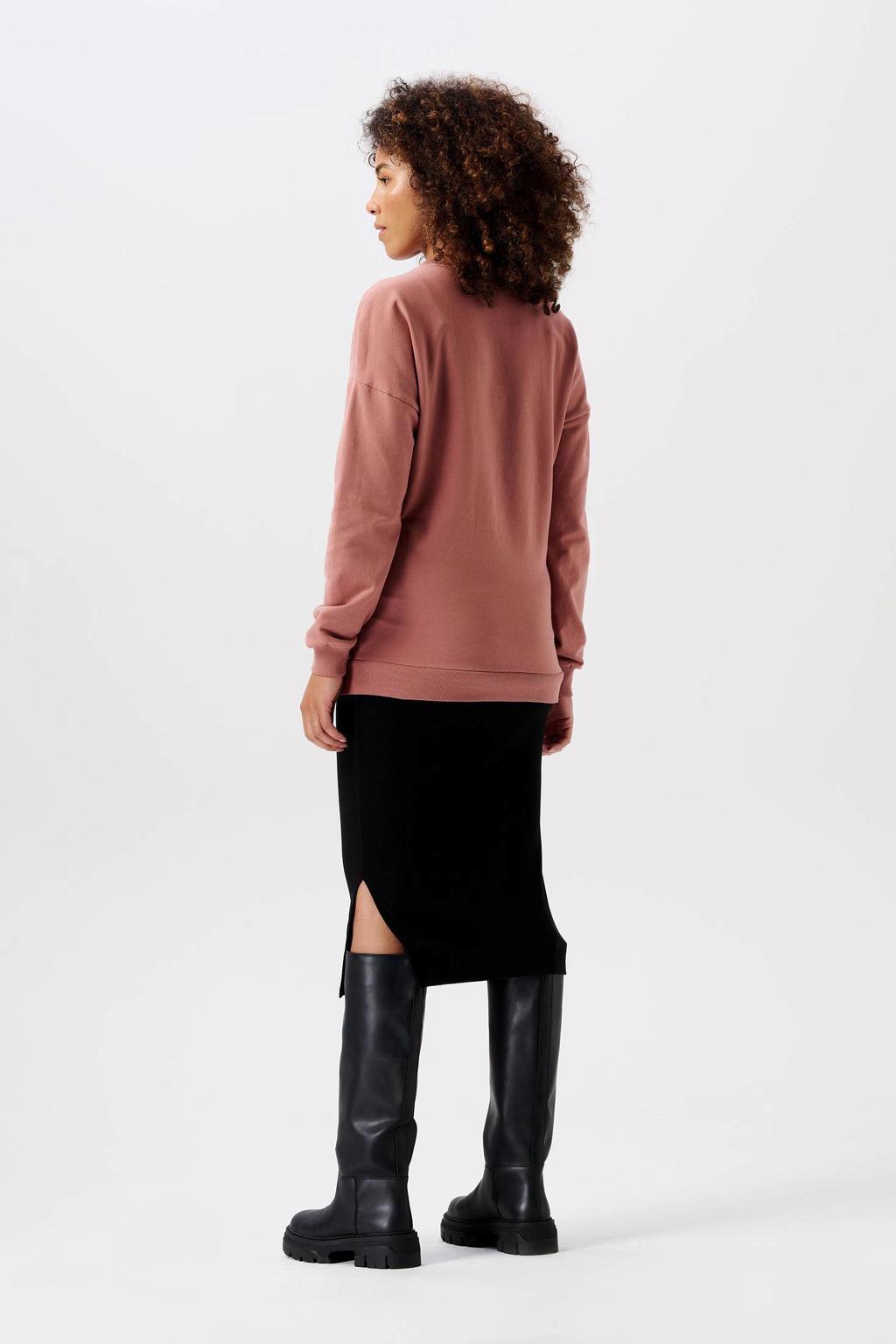 Noppies maternity zwangerschaps- en voedingssweater Lesy oudroze