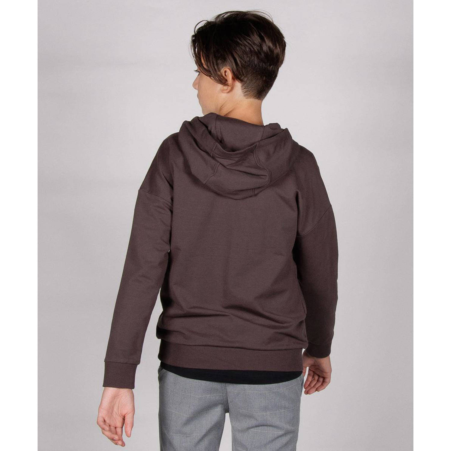 Bellaire hoodie met printopdruk donkerbruin