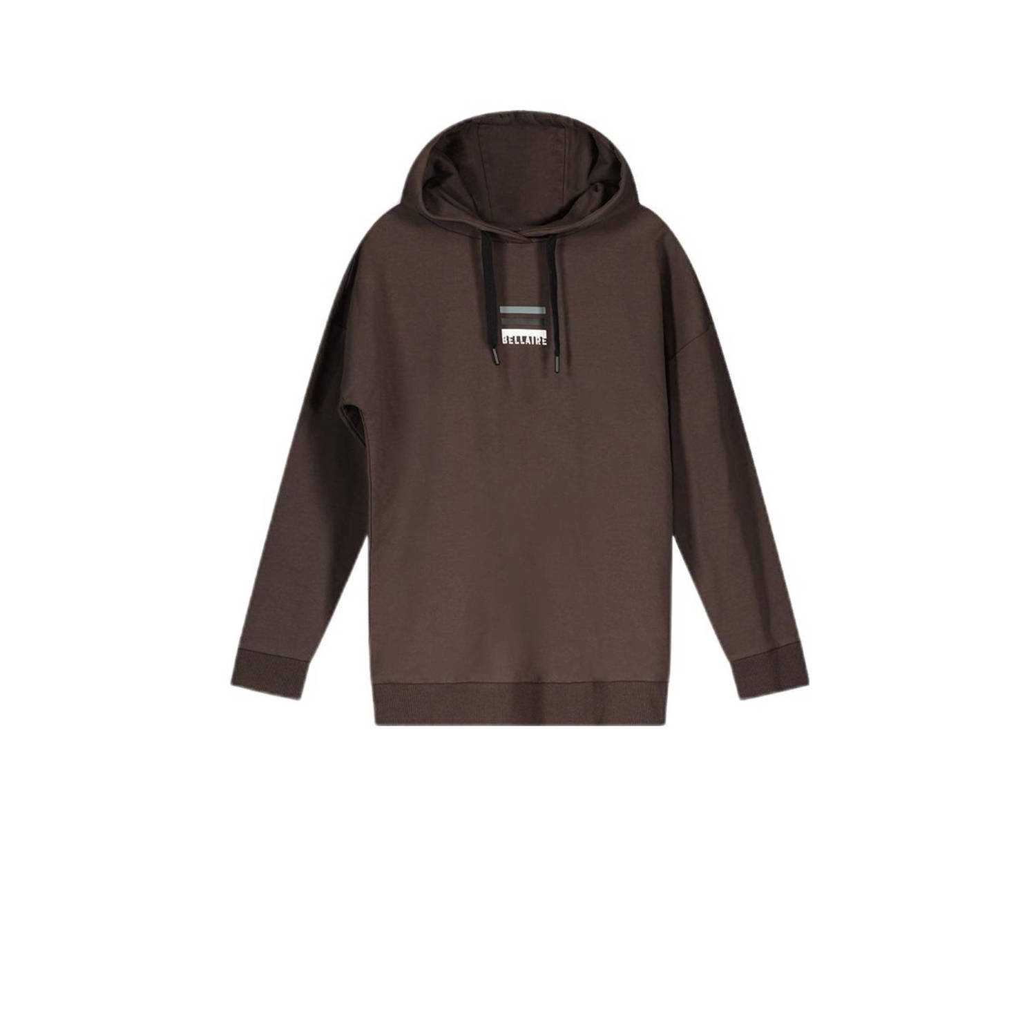 Bellaire hoodie met printopdruk donkerbruin Sweater Printopdruk 134 140