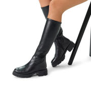 thumbnail: Manfield chunky leren laarzen zwart