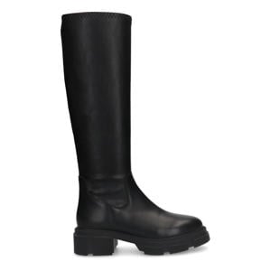 chunky leren laarzen zwart