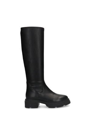 chunky leren laarzen zwart