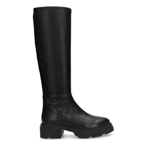 chunky leren laarzen zwart