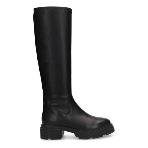 Manfield chunky leren laarzen zwart afbeelding