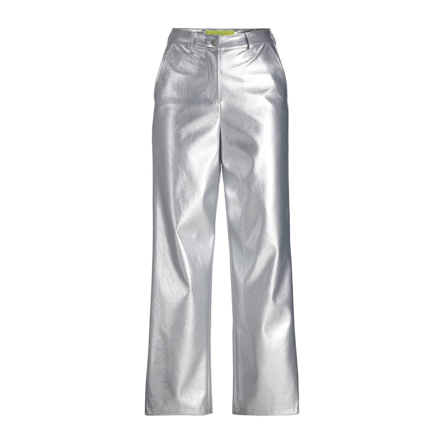 JJXX metallic high waist regular fit broek zilver