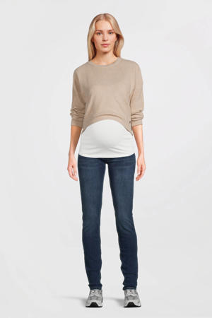 low waist zwangerschaps skinny jeans stone wash
