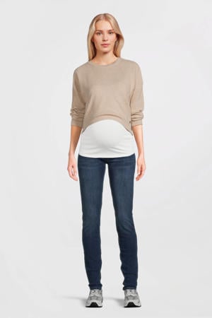 low waist zwangerschaps skinny jeans stone wash