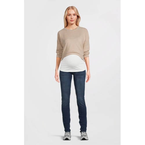 LOVE2WAIT low waist zwangerschaps skinny jeans stone wash afbeelding