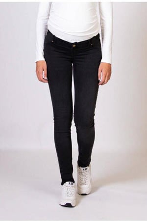 low waist zwangerschaps skinny jeans charcoal