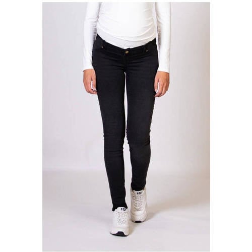LOVE2WAIT low waist zwangerschaps skinny jeans charcoal afbeelding