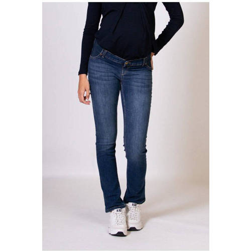 LOVE2WAIT low waist zwangerschaps straight leg jeans stone wash afbeelding