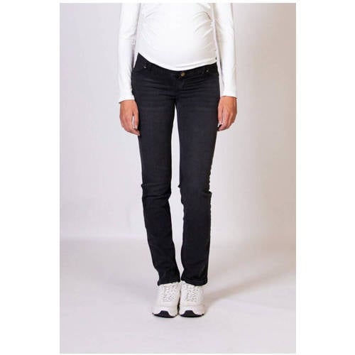 LOVE2WAIT low waist zwangerschaps straight leg jeans charcoal afbeelding