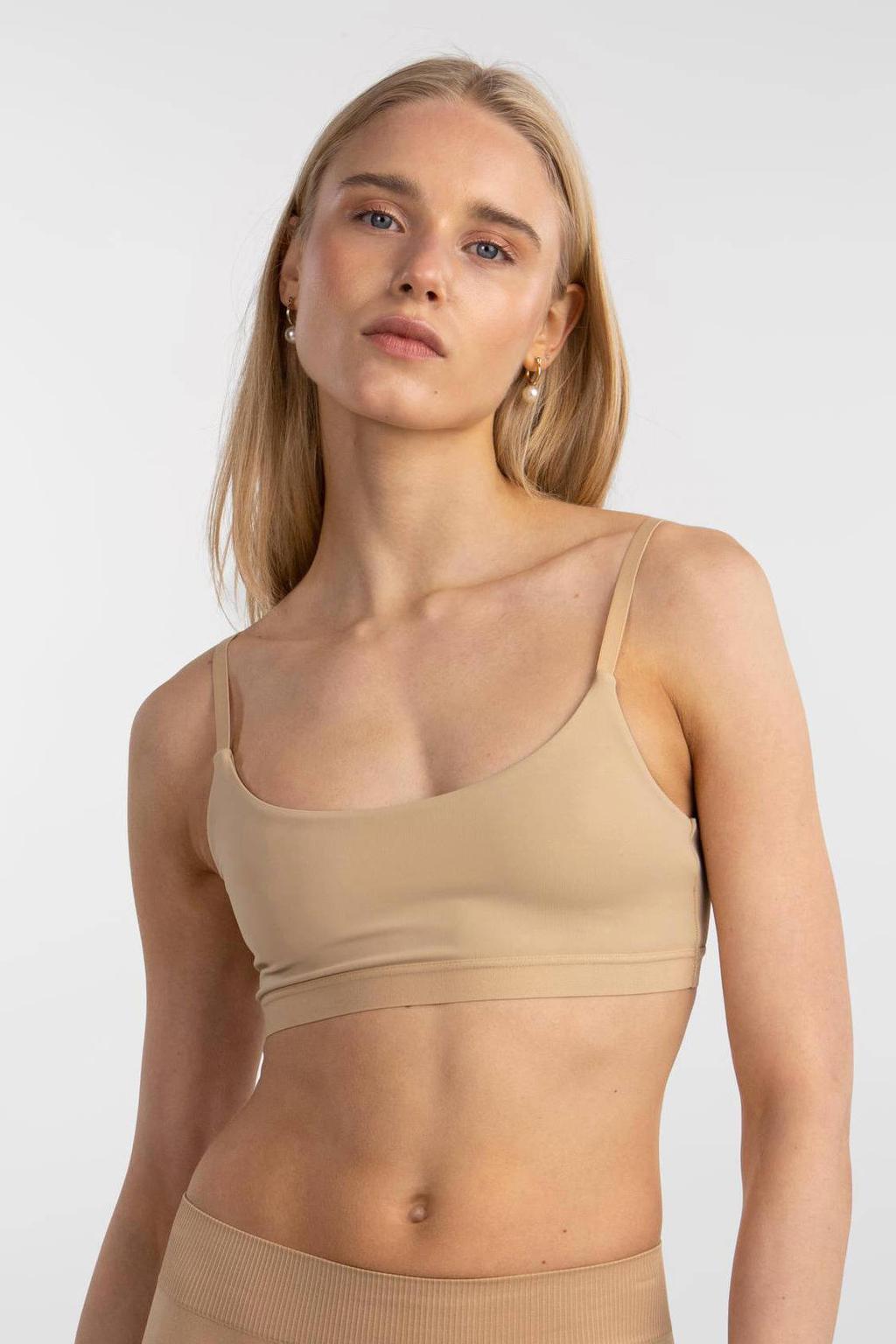 PIECES niet-voorgevormde bh top PCNAMEE beige