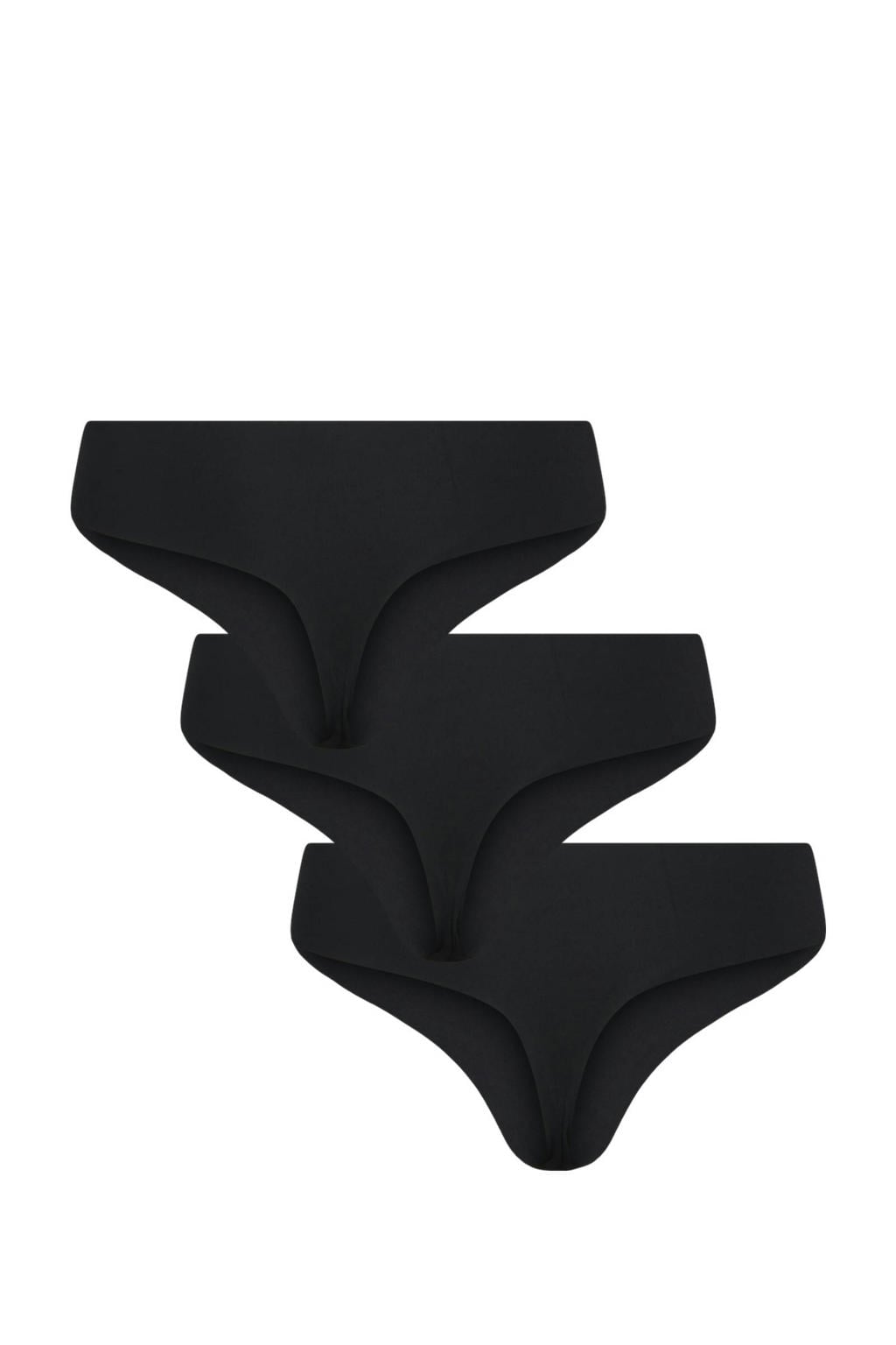PIECES seamless string PCNAMEE (set van 3) zwart