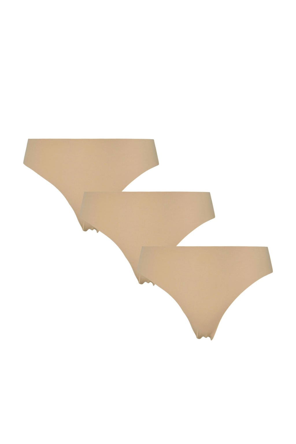 PIECES seamless string PCNAMEE (set van 3) beige