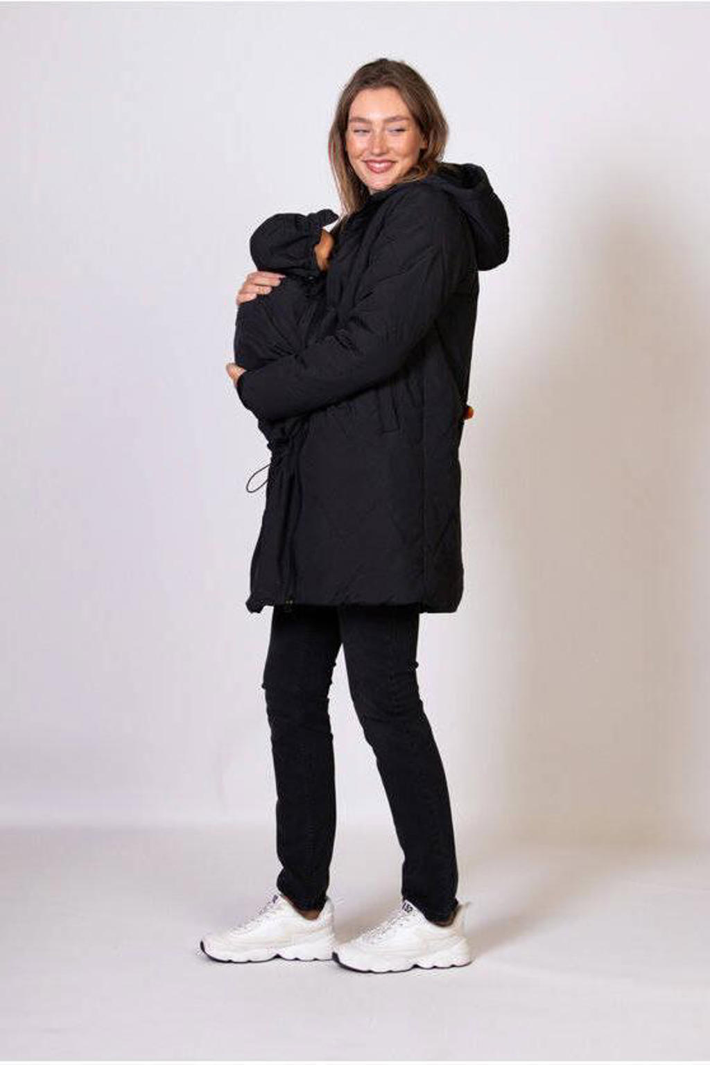 3-in-1 wind- en waterdichte zwangerschapsjas/draagjas robijnrood • Prijs € 107,99 • online shop