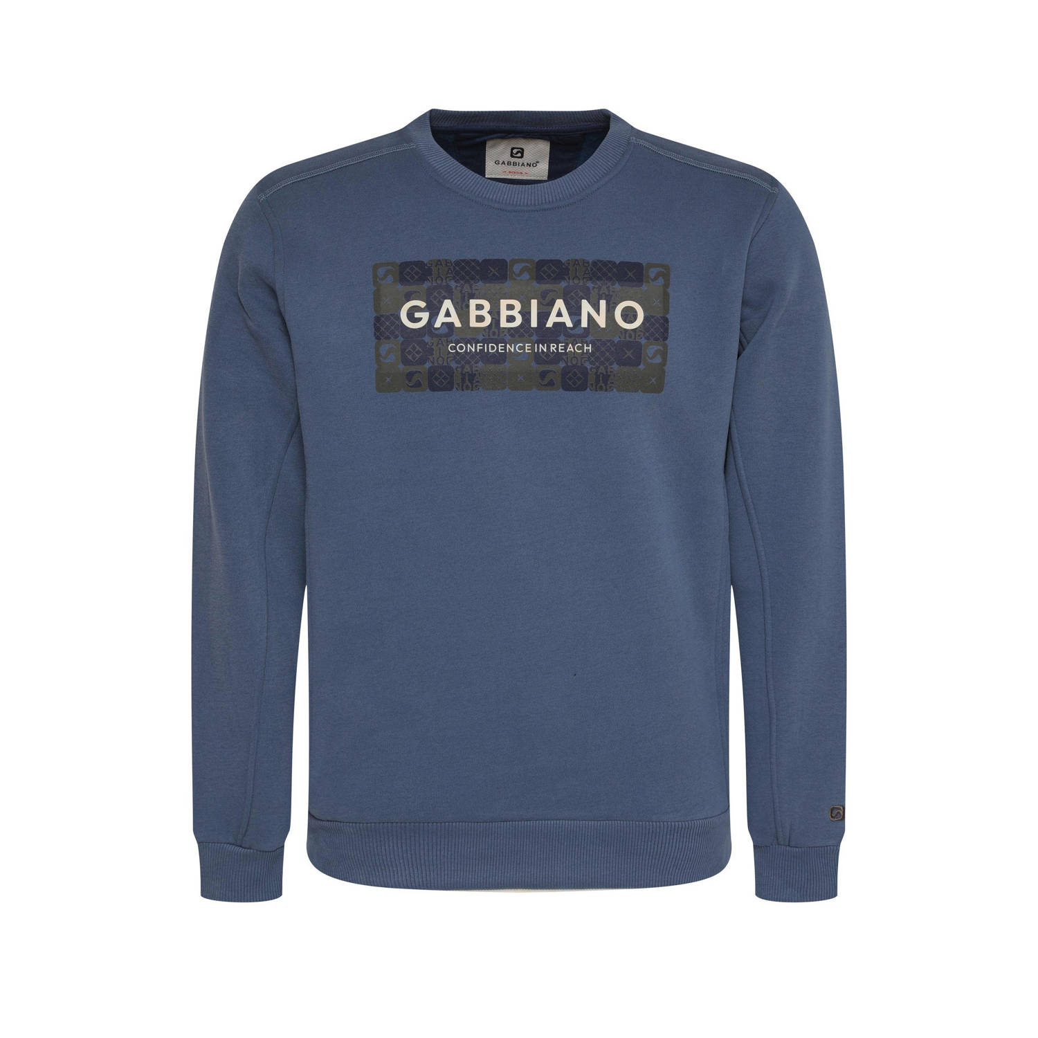 GABBIANO sweater met printopdruk indigo