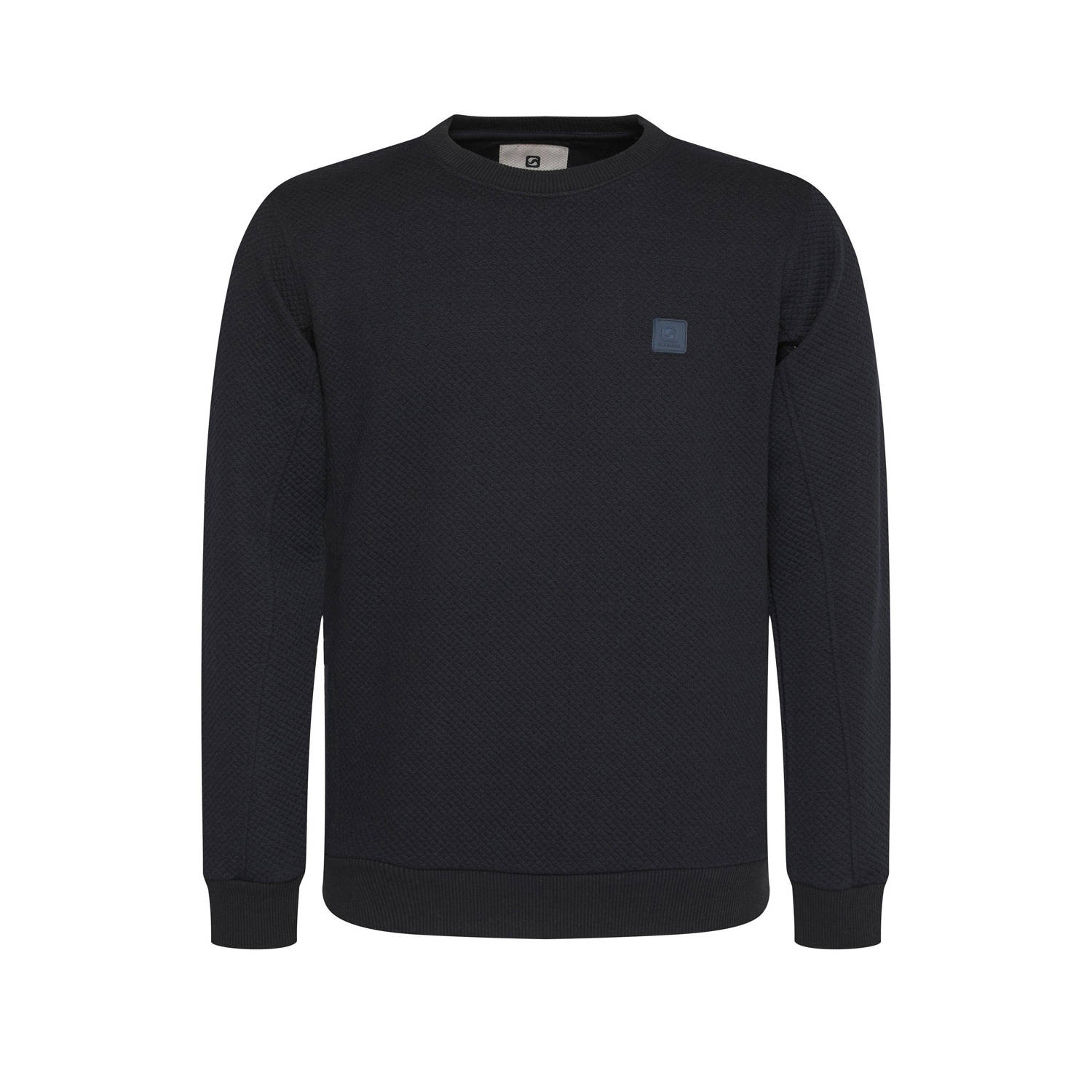 GABBIANO sweater met logo en textuur indigo