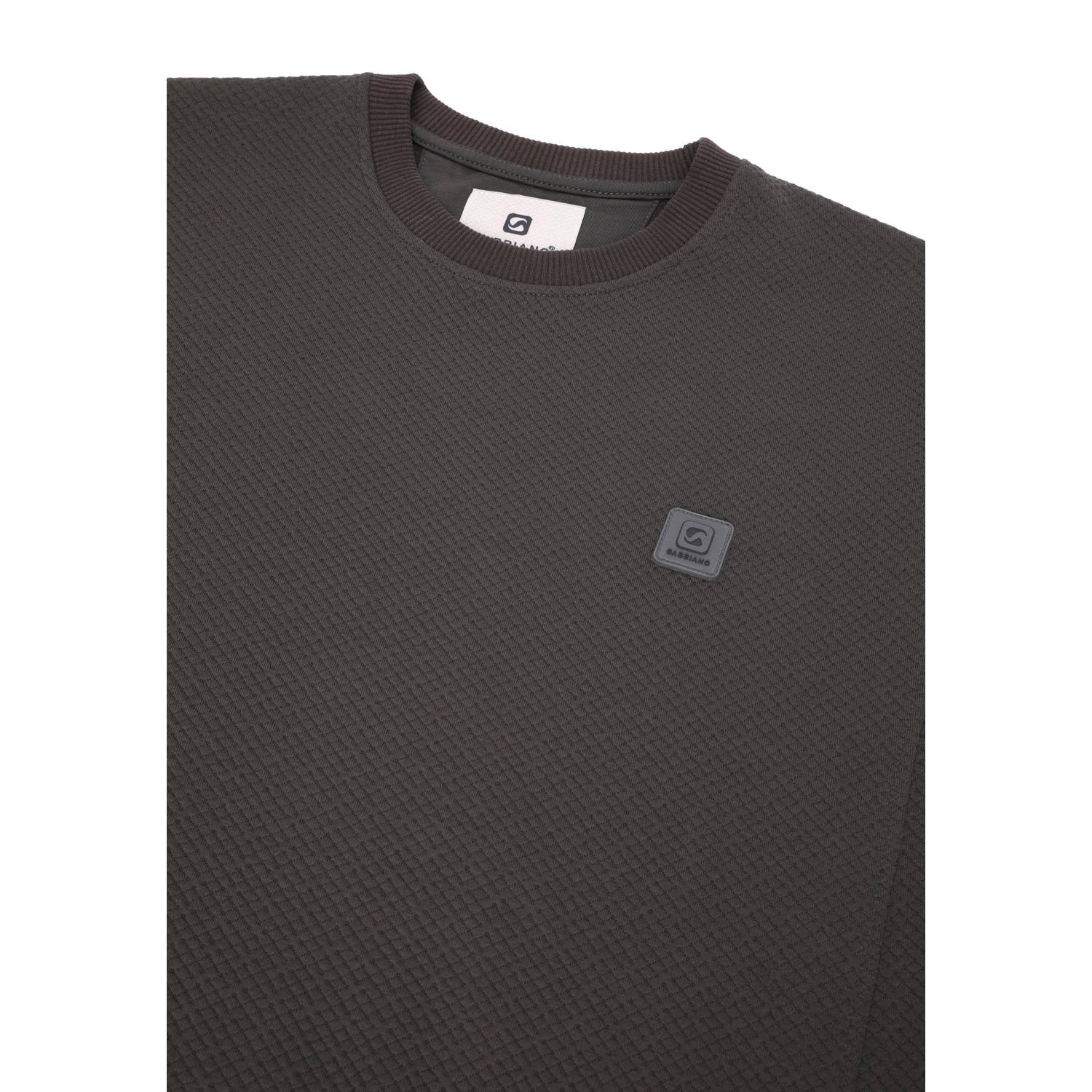 GABBIANO sweater met logo en textuur black coffee