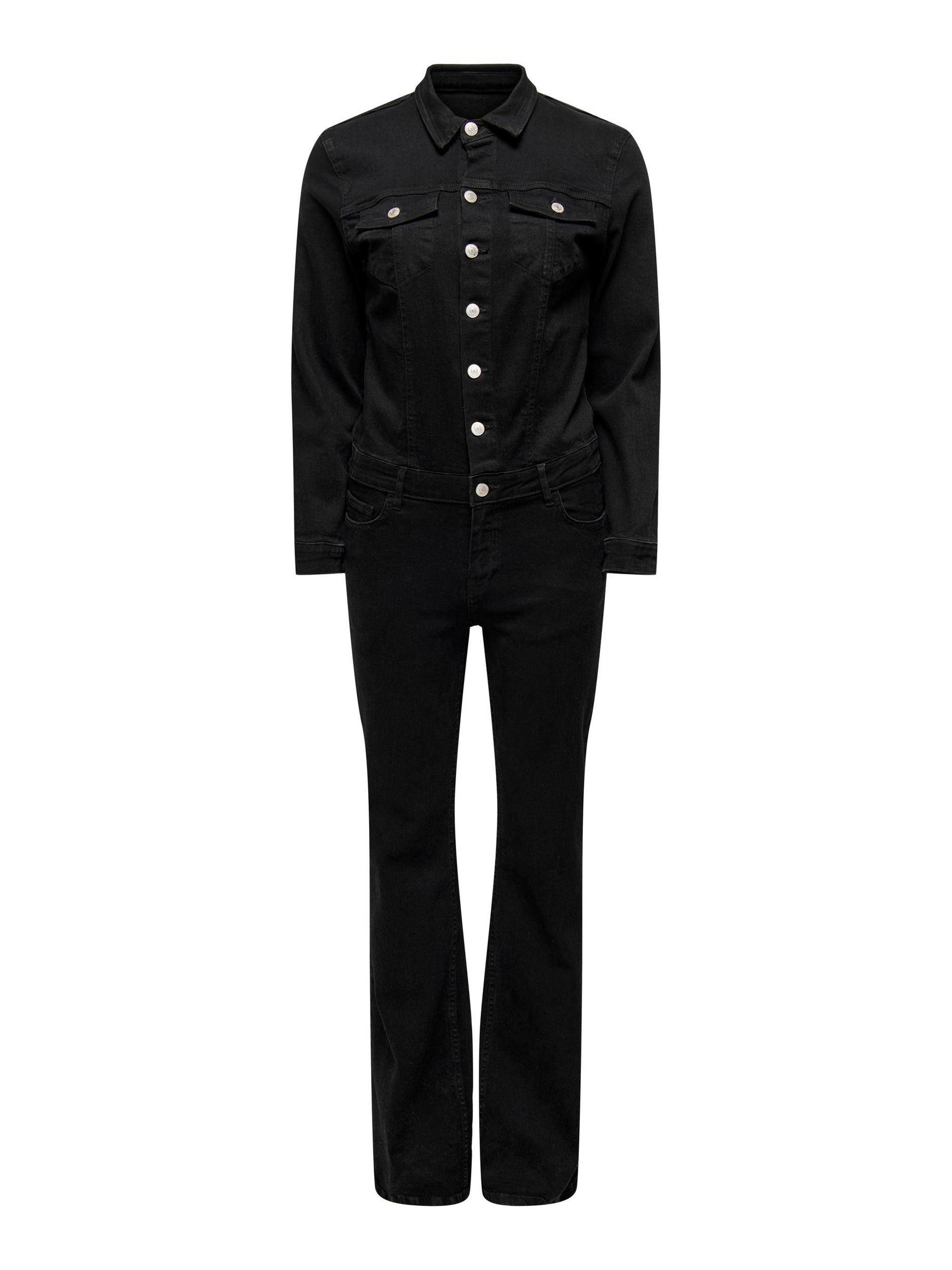 ONLY jumpsuit ONLPAOLA black denim wehkamp